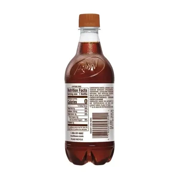 A&W Zero Root Beer, 20 Oz Bottle - Image 2