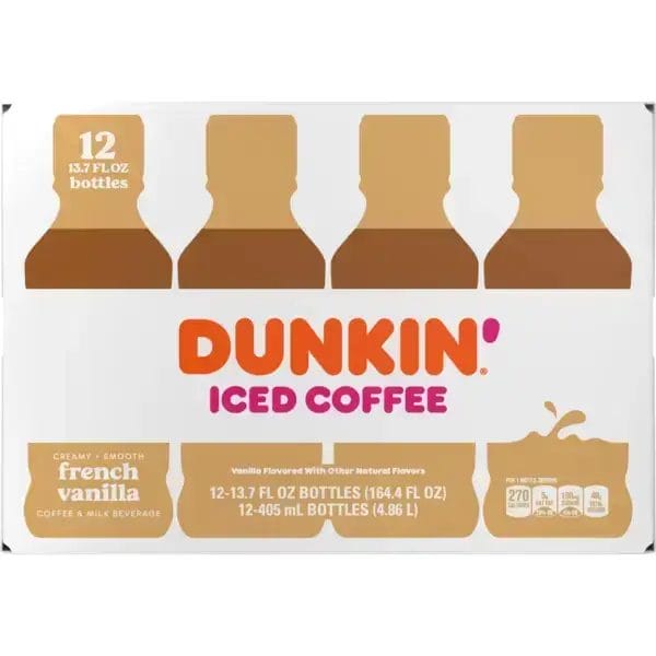 Dunkin Donuts French Vanilla Iced Coffee, 13.7 Oz Bottle