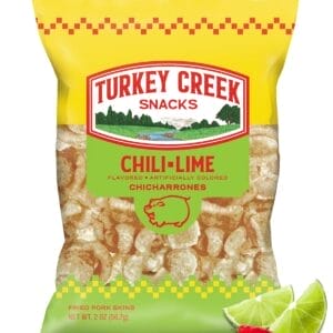 Turkey Creek Chili Lime Chicharrones Fried Pork Rinds, 4 Oz - Bags/12