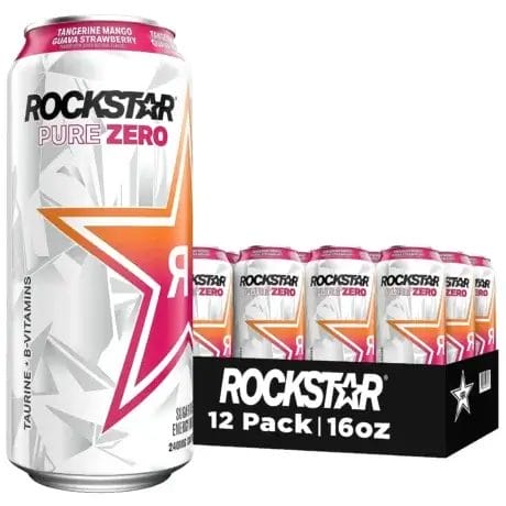 Rockstar Energy Pure Zero Tangerine Mango Guava Strawberry, 16 Oz Can