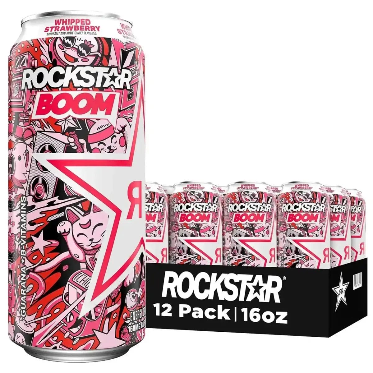 Rockstar Energy Boom Whipped Strawberry, 16 Oz Can