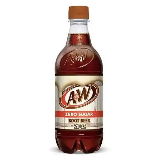 A&W Zero Sugar Root Beer 20 oz Bottle – Diet Root Beer with Classic Flavor