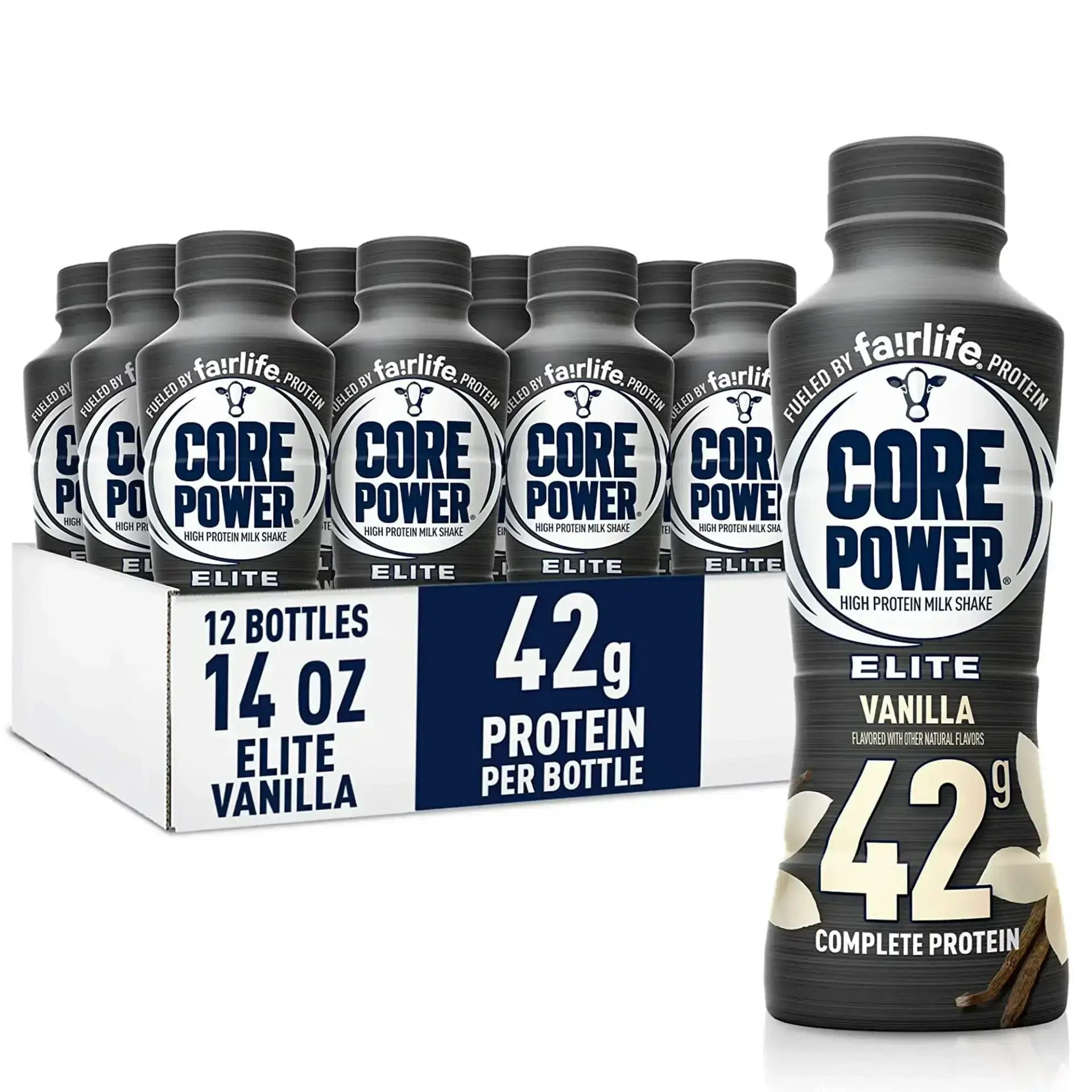 Fairlife Core Power Elite High Protein Shake 42g Vanilla Ready To Drink for Workout Recovery 14 Fl Oz Bottles 12 Pack