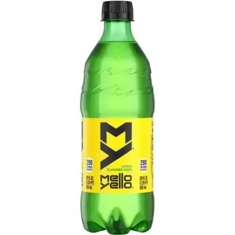 "Mello Yello 20 oz soda bottle