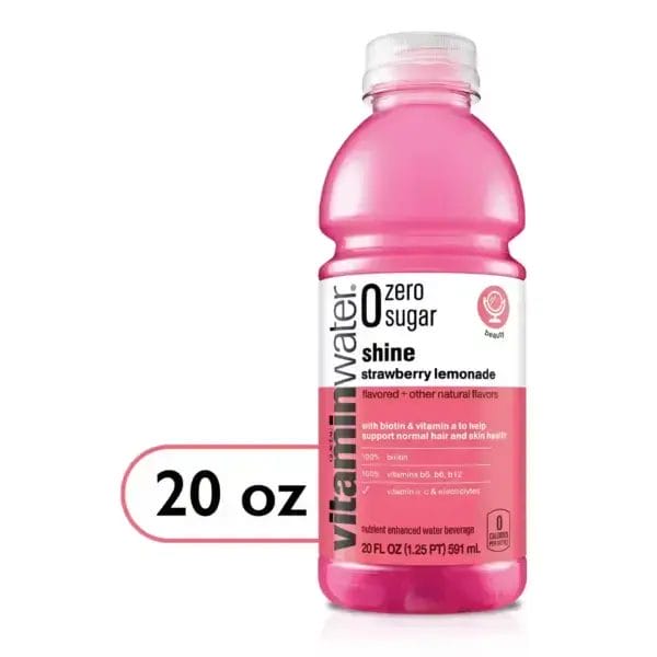 Vitaminwater Zero Shine Strawberry Lemonade, 20 Oz Bottle