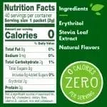 Truvia A Naturally Sweet Calorie-Free Sweetener Packets Packaging