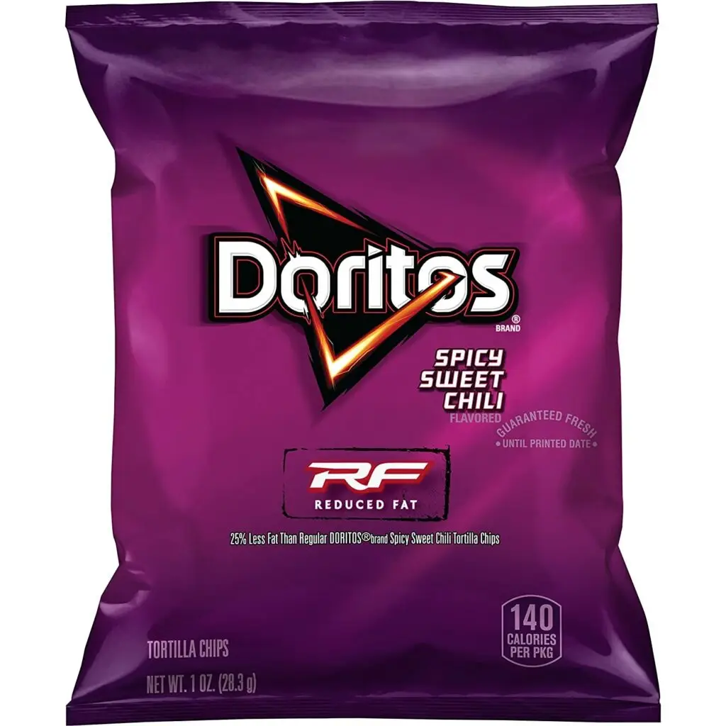 Doritos Nacho Reduced Fat Spicy Sweet Chili Flavored Tortilla Chips, 1 Oz Bag/72 Count