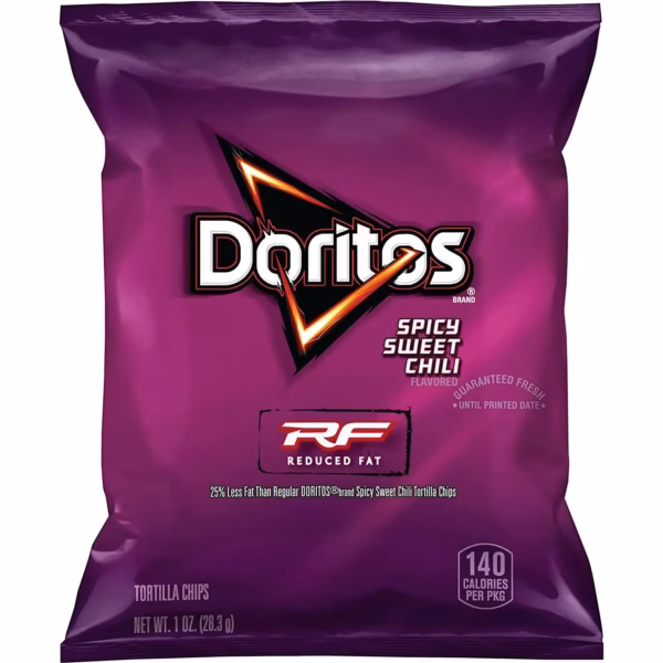 Doritos Nacho Reduced Fat Spicy Sweet Chili Flavored Tortilla Chips, 1 Oz Bag/72 Count