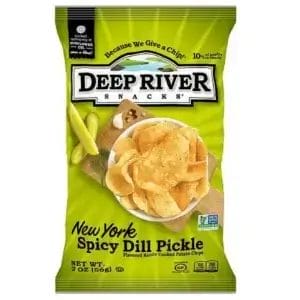Deep River Kettie New York Spicy Dill Pickle Kosher Potato Chips, 2 Oz Bags/24