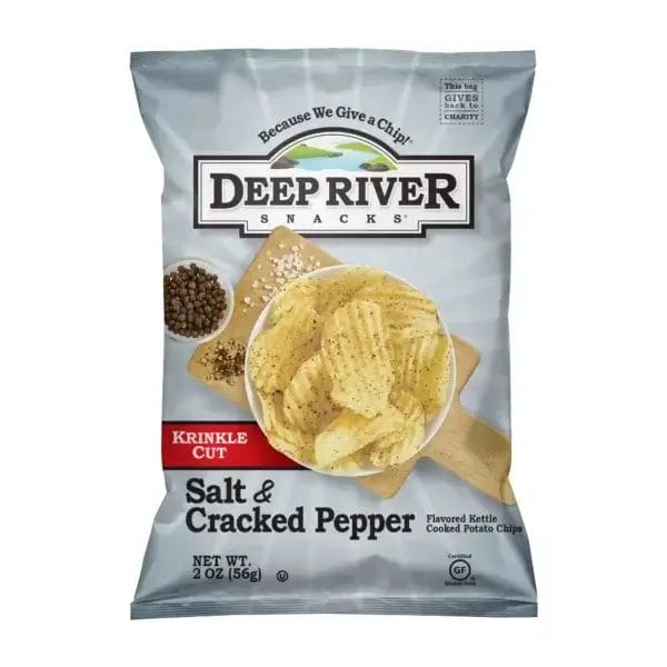 Deep River Kettle Cracked Pepper Potato Chips, 2 Oz Bags/24