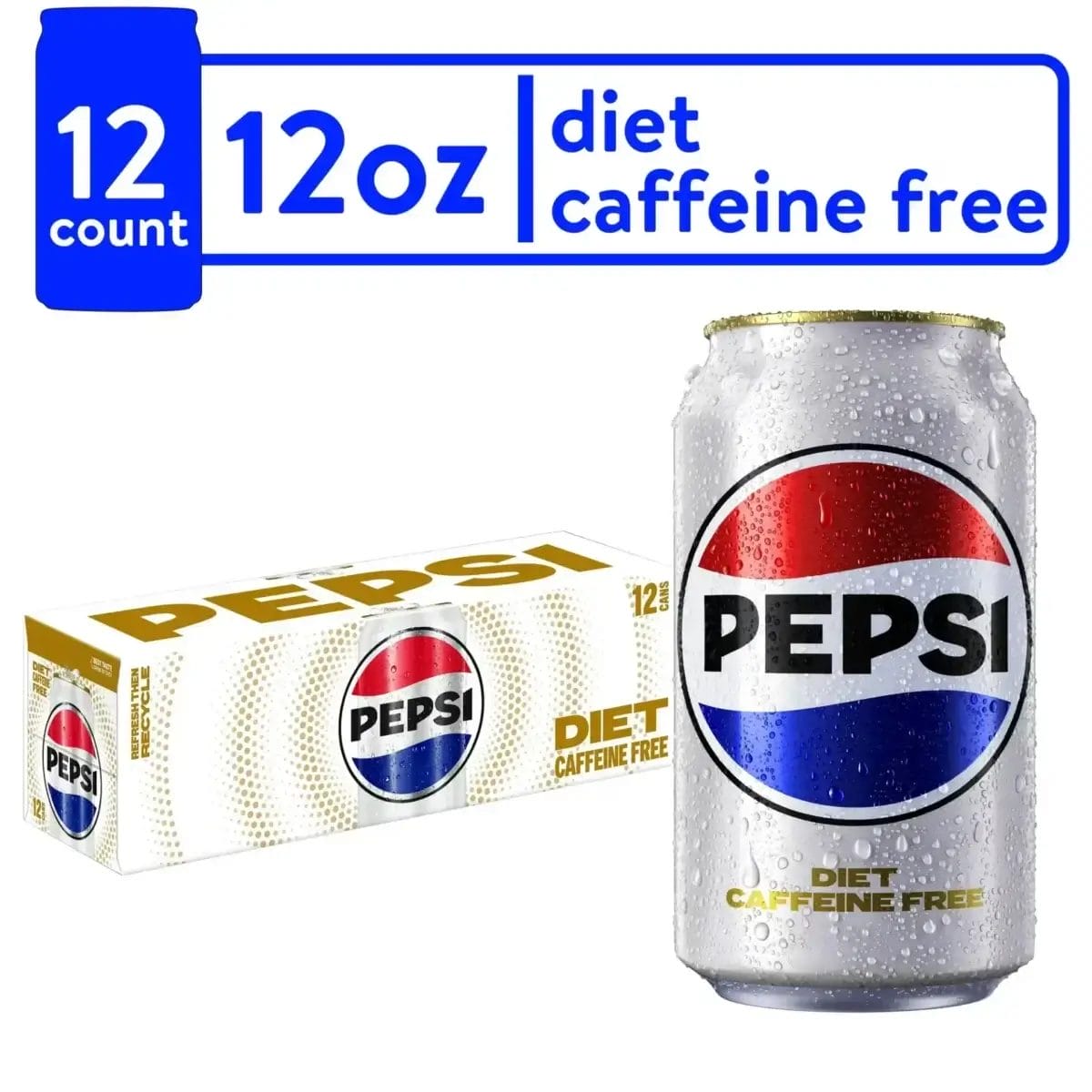Pepsi Diet Caffeine Free, 12 Oz Can