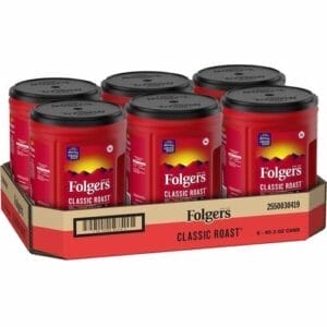 Folgers Classic Roast Ground Coffee, Medium Roast – 9.6 Oz Canisters