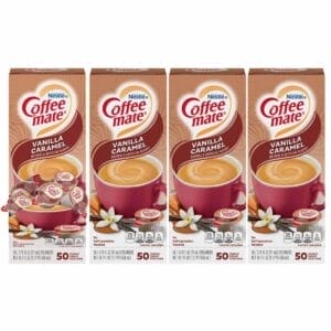 Coffee Mate Vanilla Caramel Mini Creamer Singles, 4 Box/ 200 Total