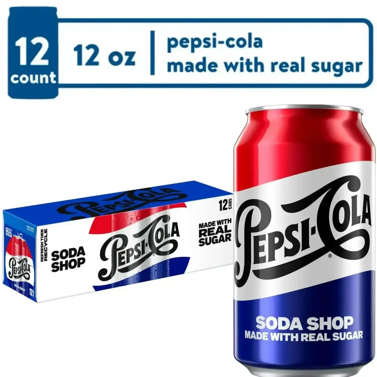 Pepsi Made With Real Sugar, 12 Oz Can