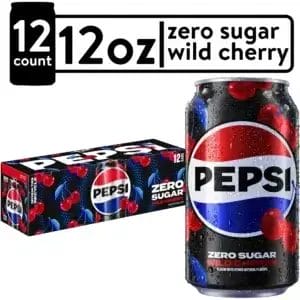 Pepsi Wild Cherry Zero Sugar, 12 Oz Can