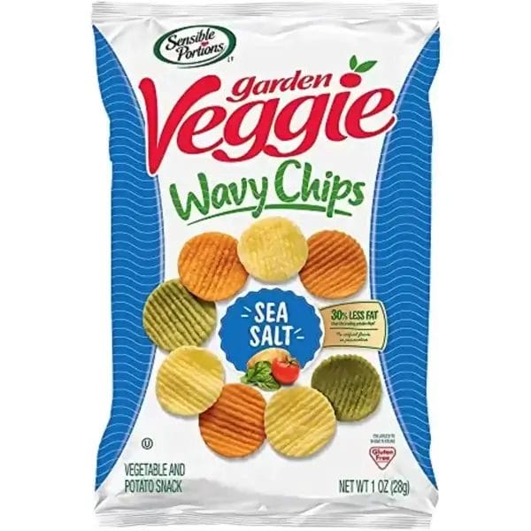 Sensible Portions Wavy Sea Salt Garden Veggie Chips, 1 Oz Bags/24