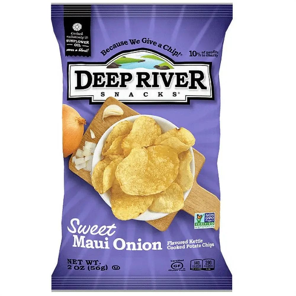 Deep River Kettle Maui Onion Potato Chips, 2 Oz Bags/24