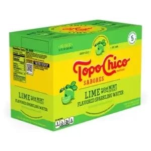 Topo Chico Sabores, Lime With Mint Sparkling Water, 12 Oz Can