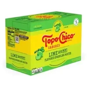 Topo Chico Sabores, Lime With Mint Sparkling Water, 12 Oz Can