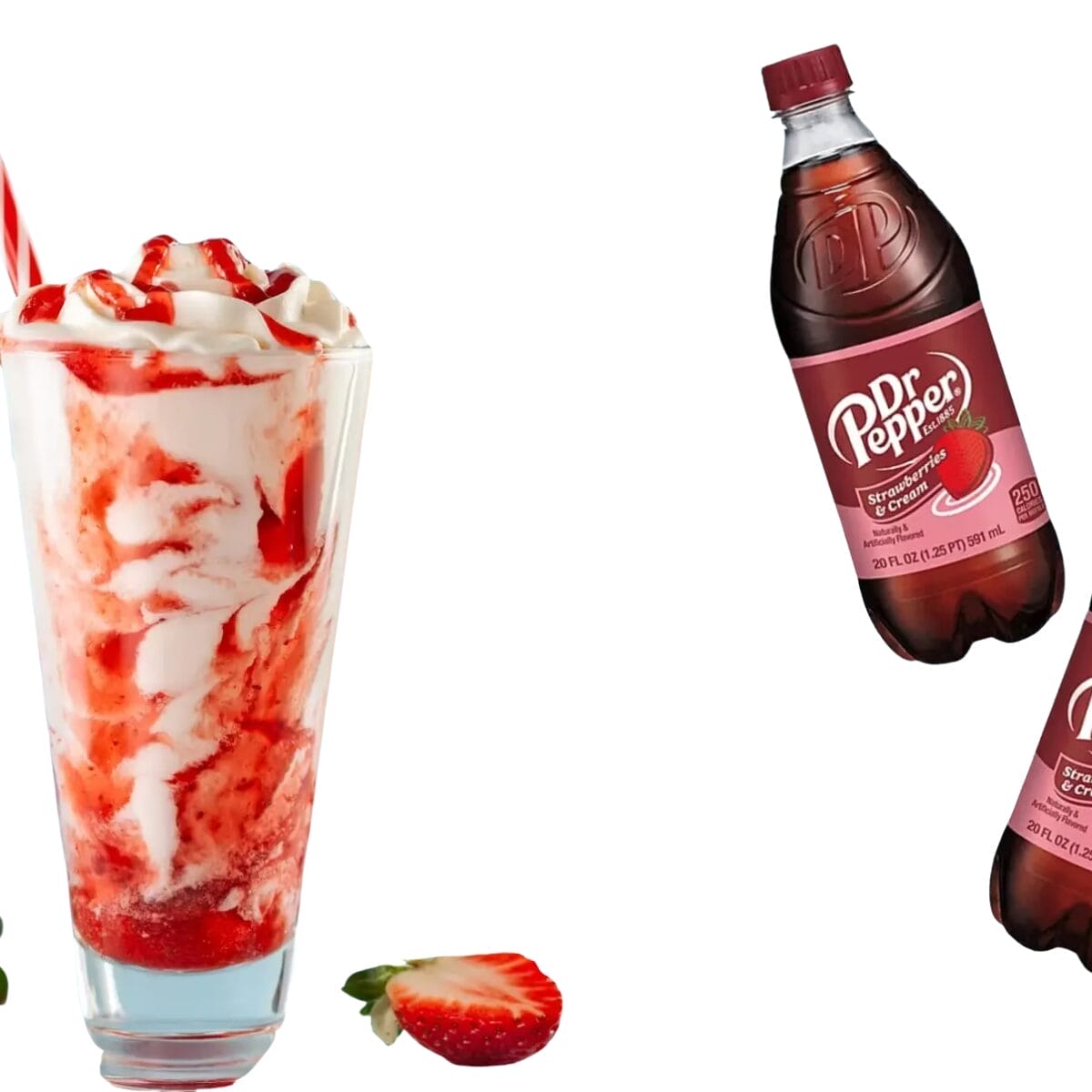 Dr Pepper Strawberries & Cream 20 oz Bottle – Fruity Vanilla Blend