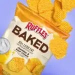 Ruffles Baked Cheddar & Sour Cream Potato Chips, 1.12 Oz Bag/64 Count