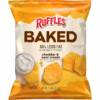 Ruffles Baked Cheddar & Sour Cream Potato Chips, 1.12 Oz Bag/64 Count