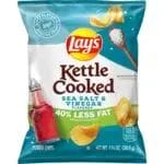 Lay's Kettle Cooked Potato Chips, 40% Less Fat Salt & Vinegar, 1.37 Bag/24 Count