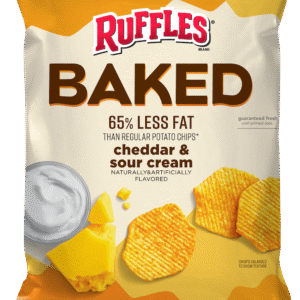 Ruffles Baked Cheddar & Sour Cream Potato Chips, 1.12 Oz Bags/64