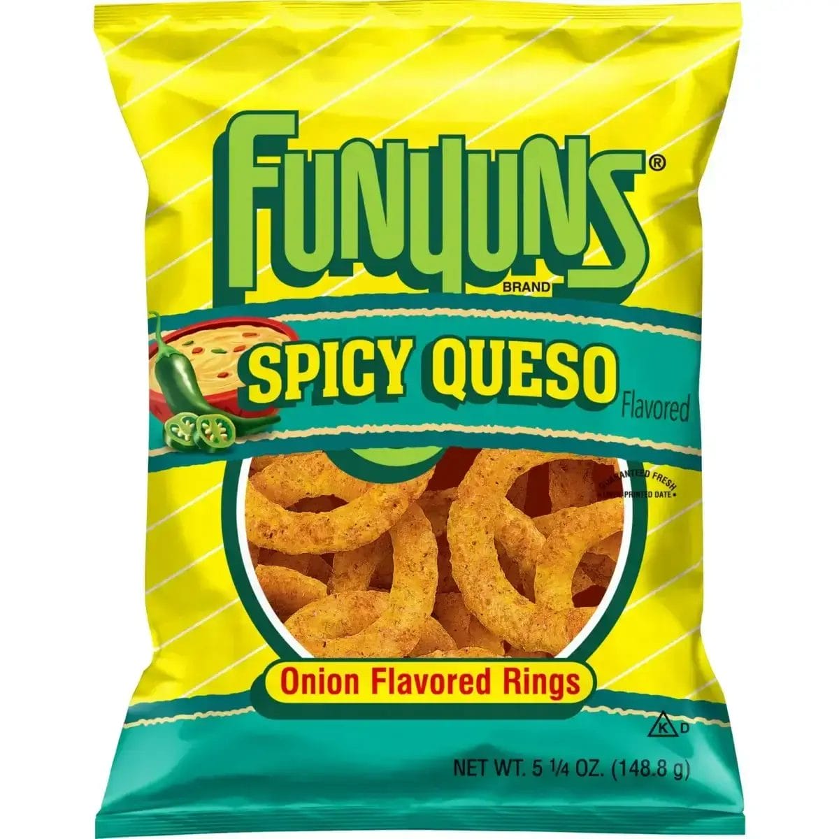 Funyuns Spicy Queso Onion Flavored Rings, 1.87 Oz Bags/24
