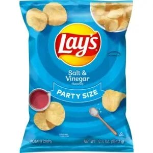 Lay's Kettle Salt & Vinegar Potato Chips, 40% Less Fat Salt, 1.375 Bags/64