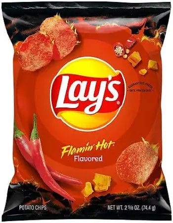 Lay’s Flamin’ Hot Flavored Potato Chips, 2.25 Oz Bags/24