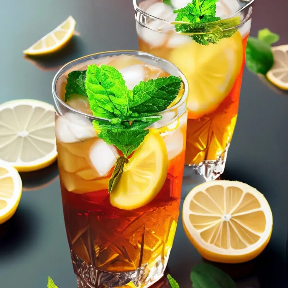 image cold glass ice tea