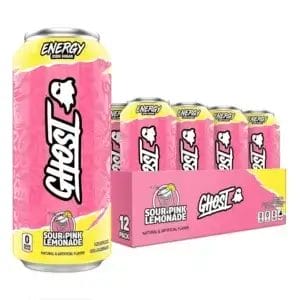 GHOST ENERGY Zero Sugars Sour Pink Lemonade, 16 Oz Can