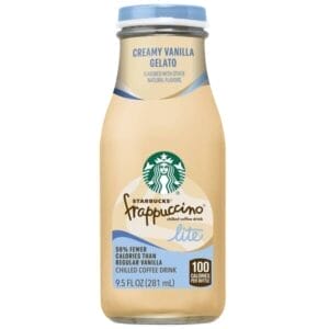 Starbucks Frappuccino Lite Creamy Vanilla Gelato Coffee, 9.5 Oz Glass Bottle