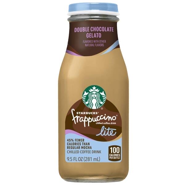 Starbucks Frappuccino Lite Double Chocolate Gelato Coffee, 9.5 Oz Glass Bottle