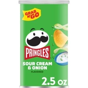 Pringles Sour Cream & Onion Potato Crisps Chips, 2.5 Oz - Pack/12