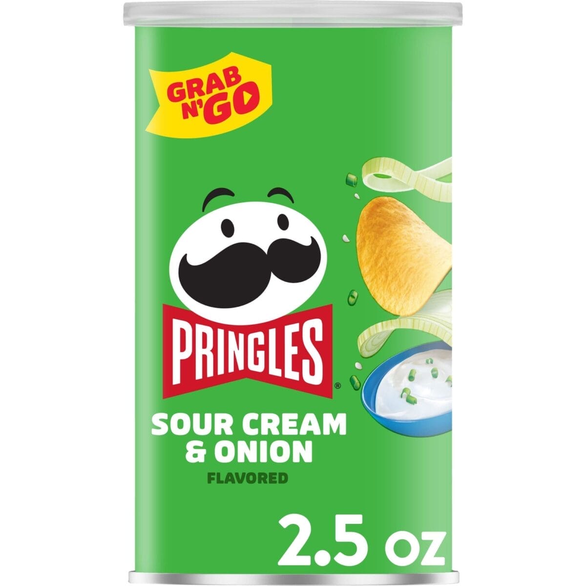 Pringles Sour Cream & Onion Potato Crisps Chips, 2.5 Oz - Pack/12