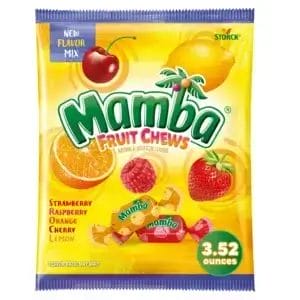 Mamba Fruit Chews Chewy Candy, 3.5 Oz Bags 12/Pack