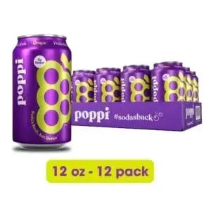 Poppi Soda Prebiotic Grape, 12 Oz Can