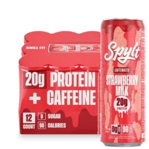 SPYLT Strawberry High Protein Milk 20G, 11 oz Cans