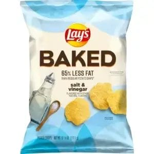 Lays Oven Baked Salt & Vinegar Potato Chips, 1.375 Oz Bags/64