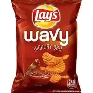 Lay's Wavy Hickory BBQ Chips, 1.5 Oz Bags/64