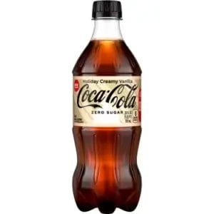 Coca-Cola Zero Sugar Holiday Creamy Vanilla, 20 Oz Bottle ( Limited Time!!)