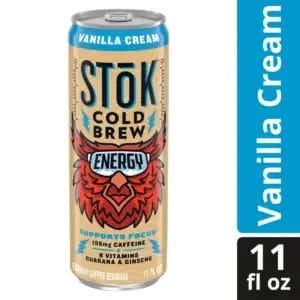 SToK Cold Brew Vanilla Cream Energy Coffee , 11 Oz Can